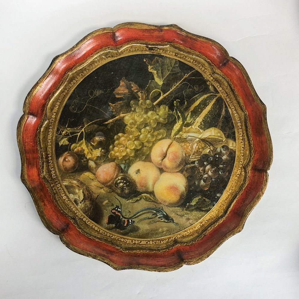 Vintage V. G. Florence Made in Italy Painted Wooden Tray
